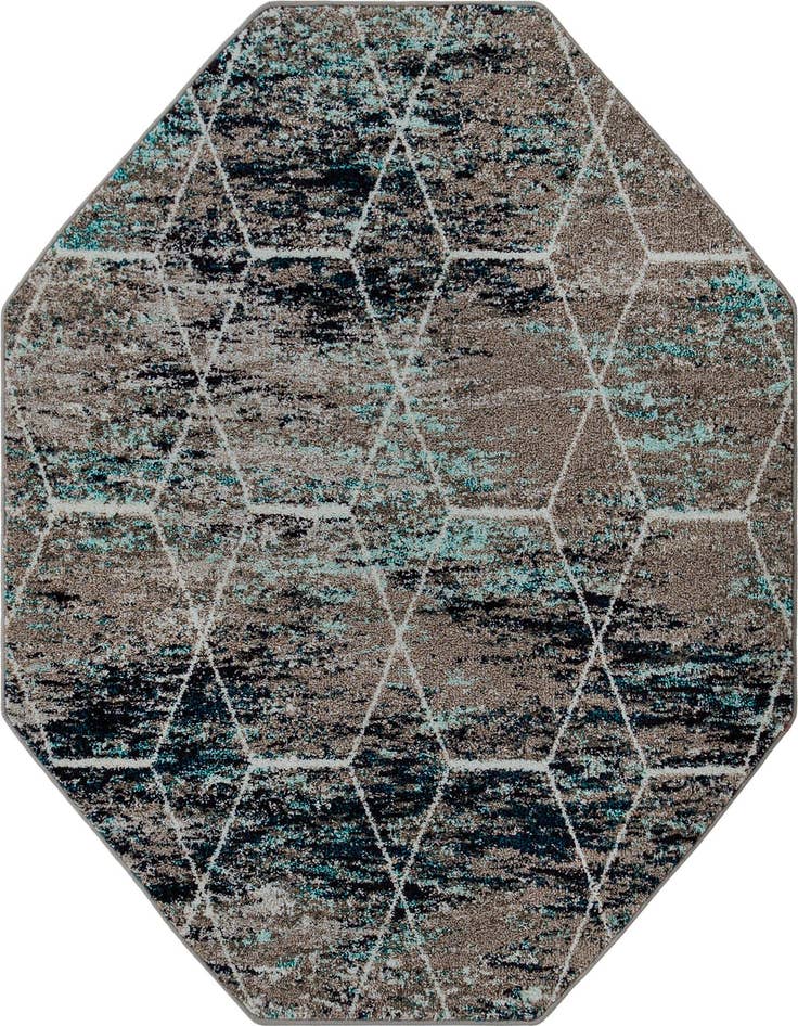 Detail image of 5' 3 x 5' 3 Trellis Frieze Octagon Rug