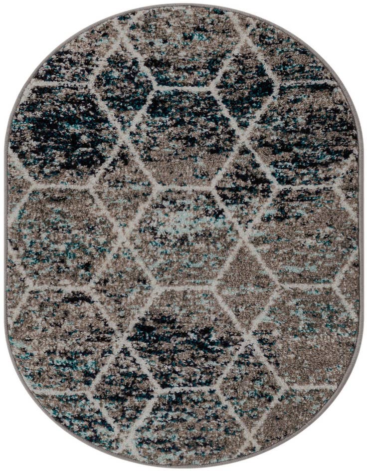 Detail image of 2' x 3' Lattice Frieze Oval Rug