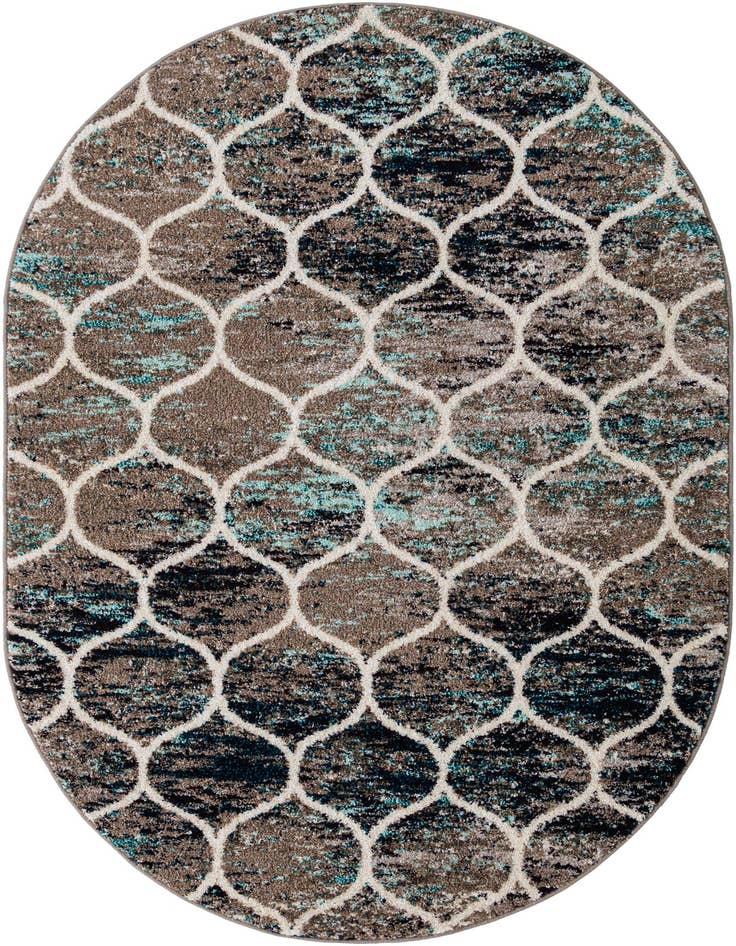 Detail image of 4' x 6' Trellis Frieze Oval Rug