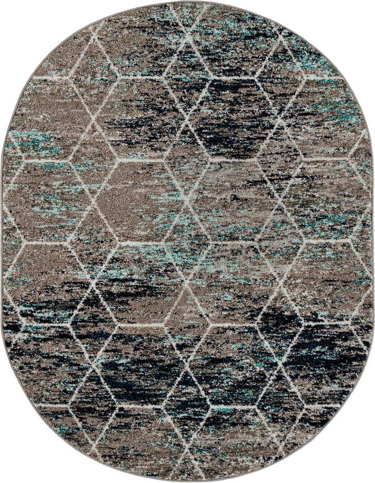 Detail image of 4' x 6' Trellis Frieze Oval Rug