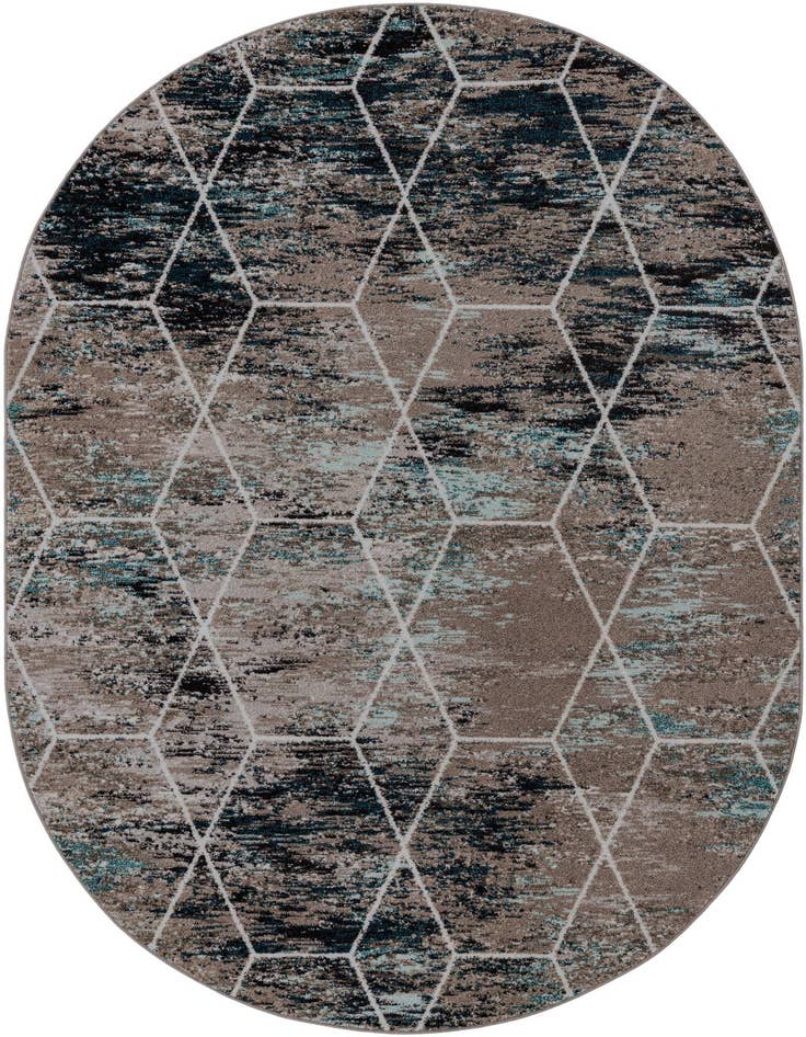 Detail image of 7' x 10' Trellis Frieze Oval Rug