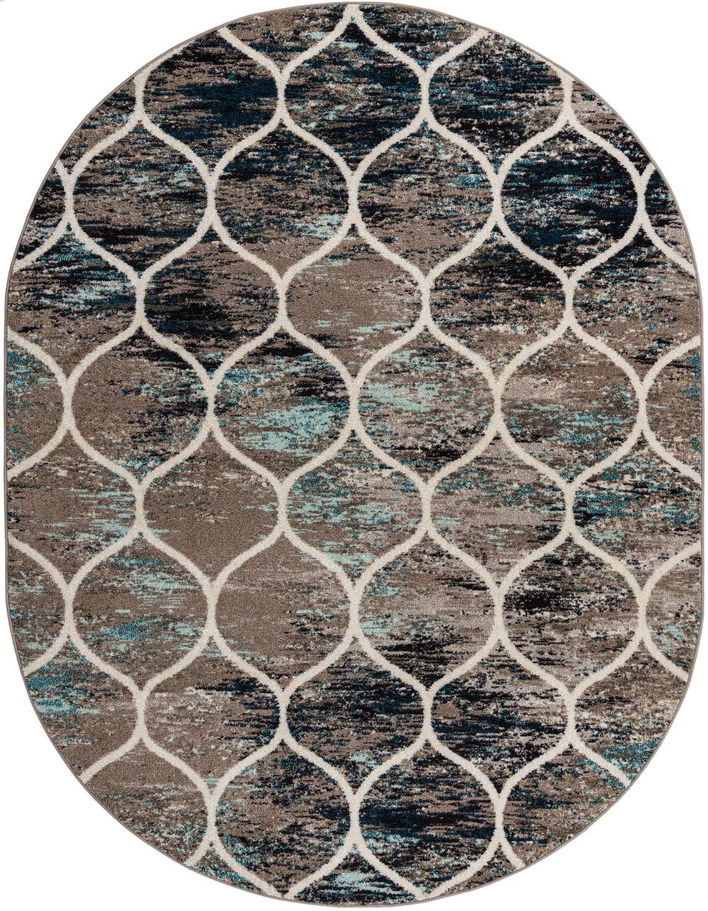 Primary image of 7' x 10' Trellis Frieze Oval Rug