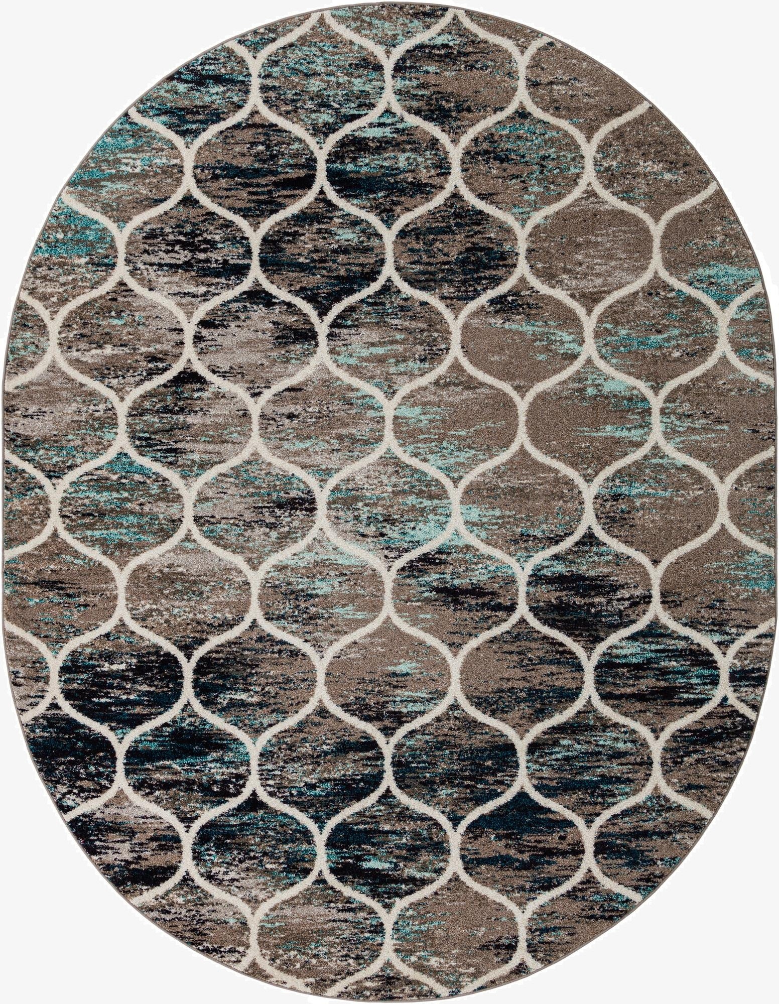 Primary image 7' 10 x 10' Trellis Frieze Oval Rug