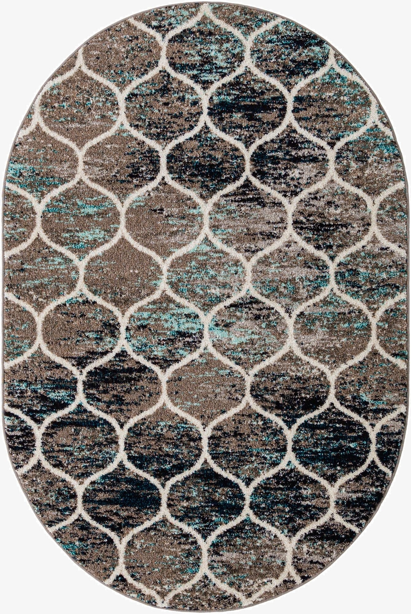 Primary image 4' x 6' Trellis Frieze Oval Rug