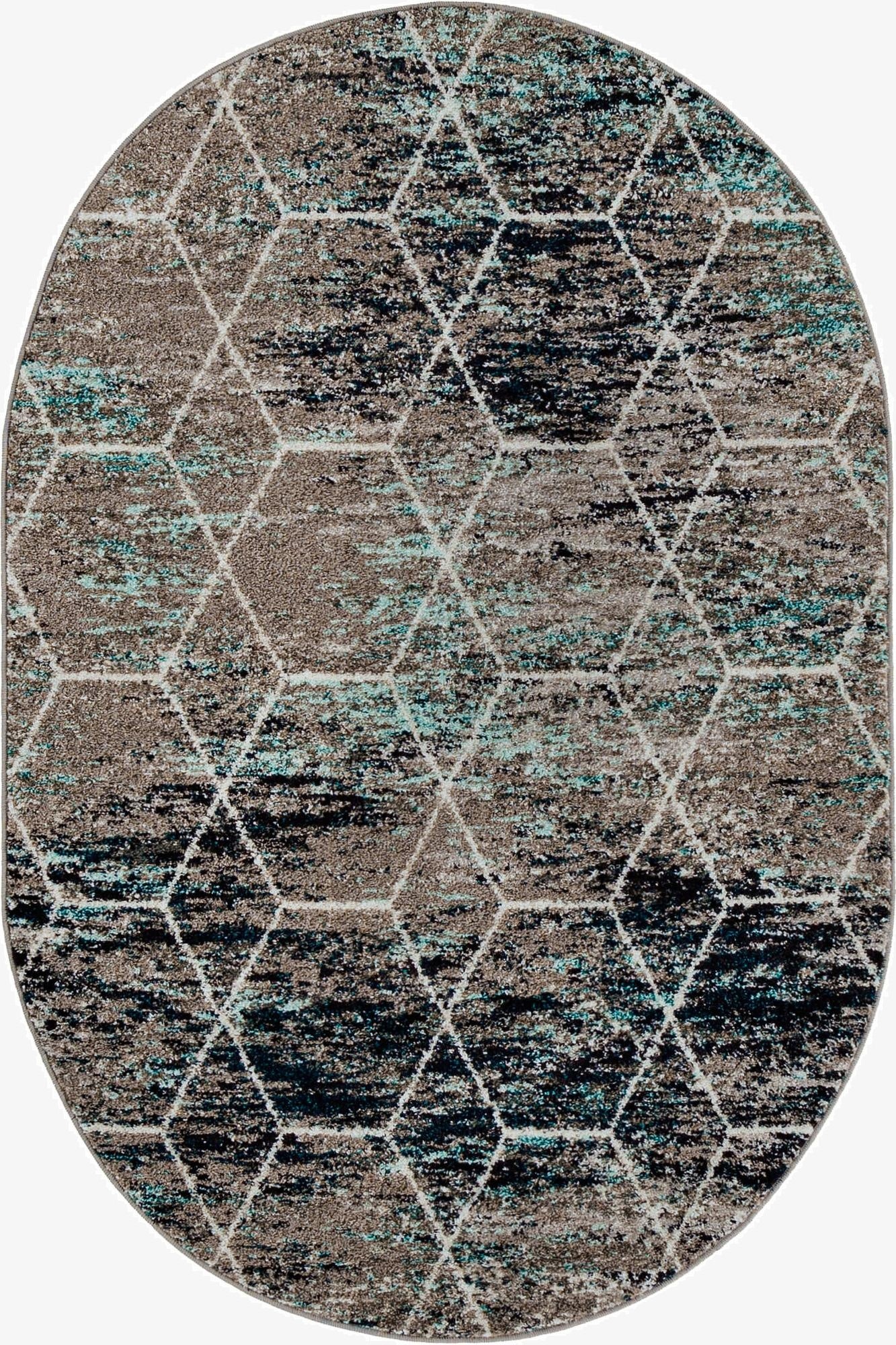 Primary image 4' x 6' Trellis Frieze Oval Rug
