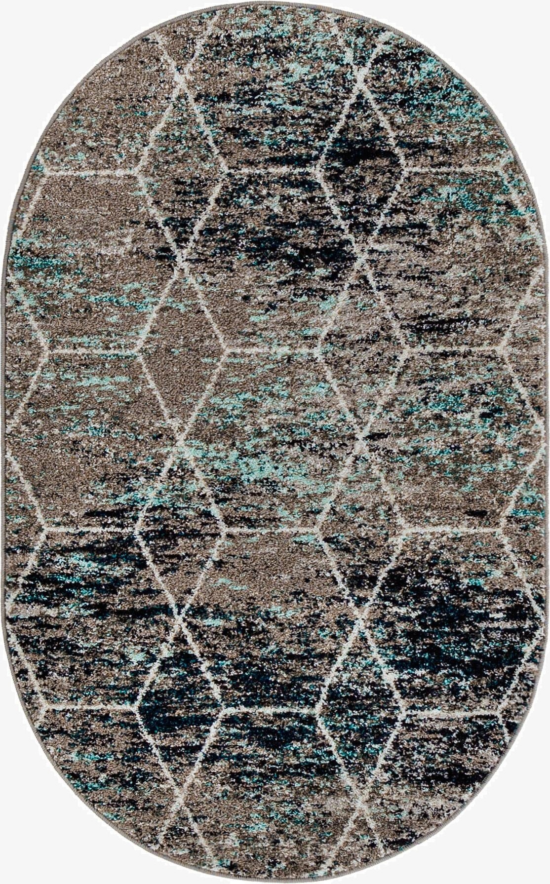 Primary image 3' x 5' 3 Trellis Frieze Oval Rug