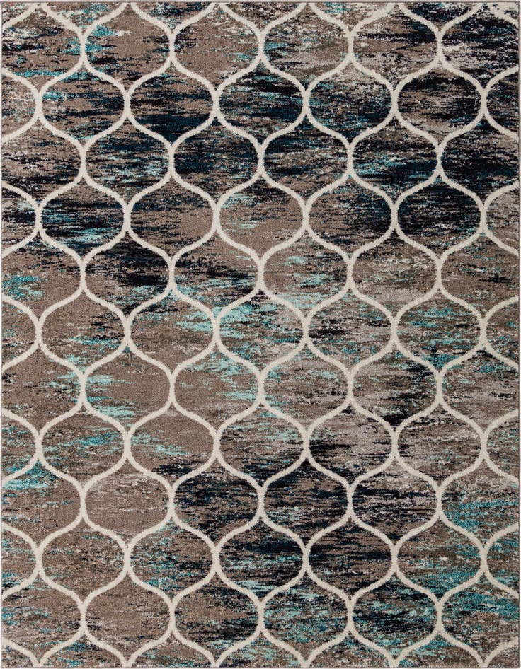 Detail image of 7' 10 x 10' Lattice Frieze Rug