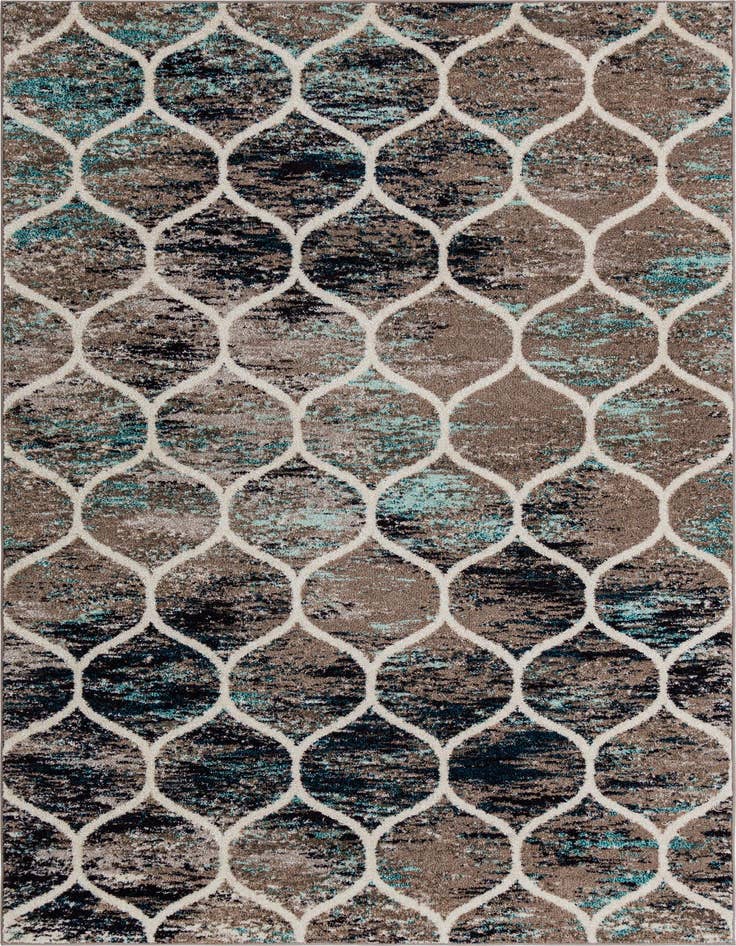 Detail image of 6' x 9' Lattice Frieze Rug