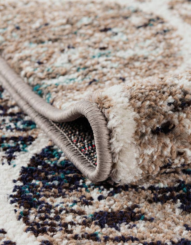 Detail image of Custom Blue Multi Lattice Frieze Rug