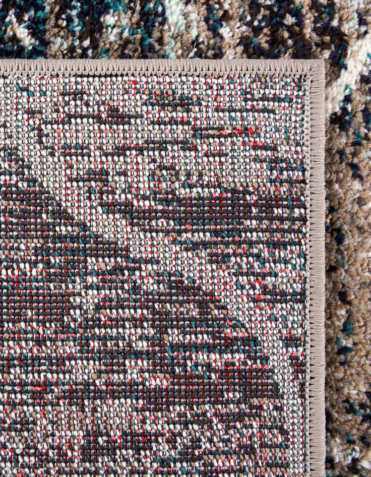 Detail image of Custom Blue Multi Lattice Frieze Rug