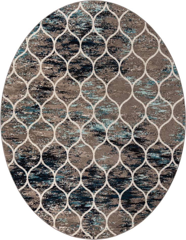 Detail image of 10' x 10' Lattice Frieze Round Rug