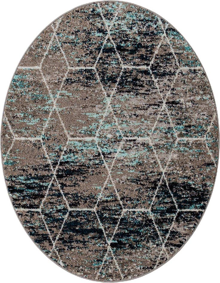 Detail image of 4' x 4' Trellis Frieze Round Rug