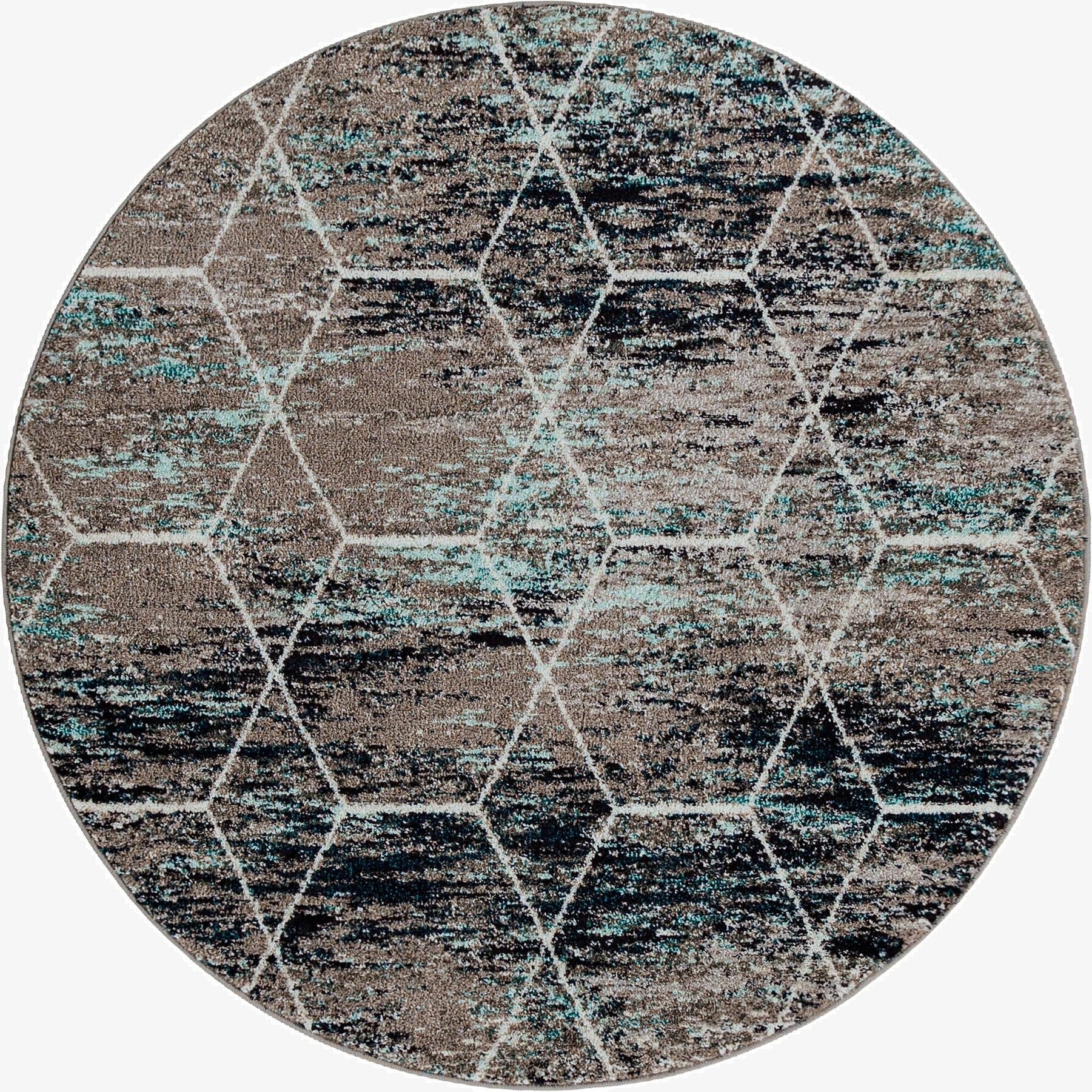 Primary image 5' 3 x 5' 3 Trellis Frieze Round Rug