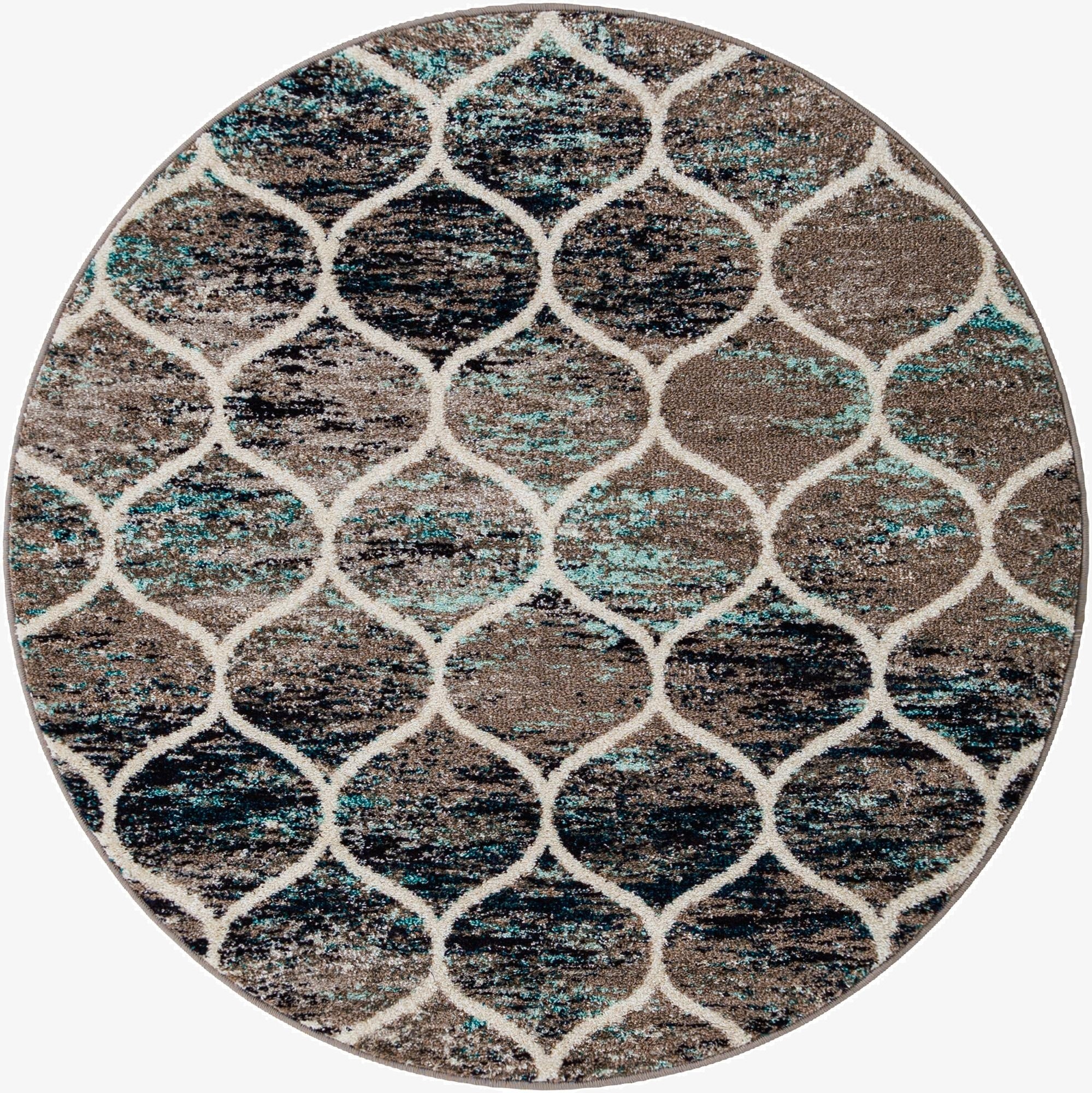 Primary image 5' 3 x 5' 3 Trellis Frieze Round Rug