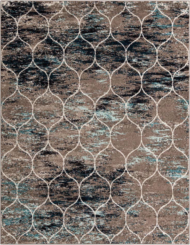 Detail image of 7' 10 x 7' 10 Lattice Frieze Square Rug