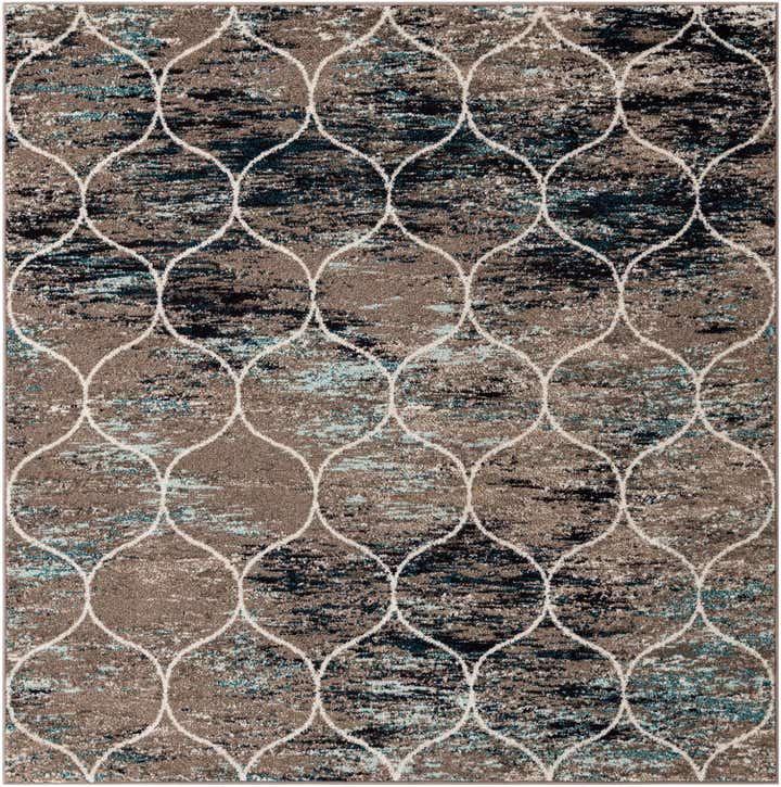 7' x 7' Lattice Frieze Square Rug