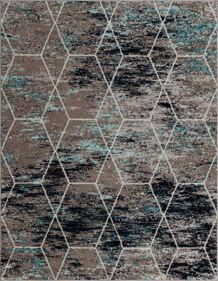 Detail image of 7' x 7' Lattice Frieze Square Rug