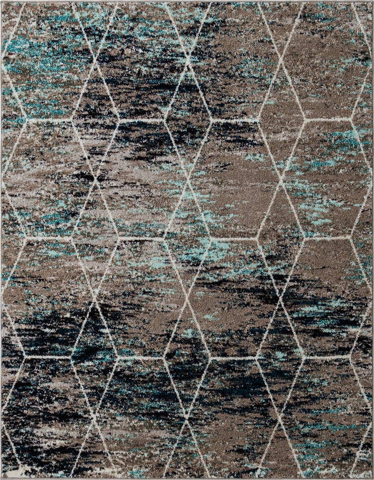 Detail image of 6' x 6' Lattice Frieze Square Rug