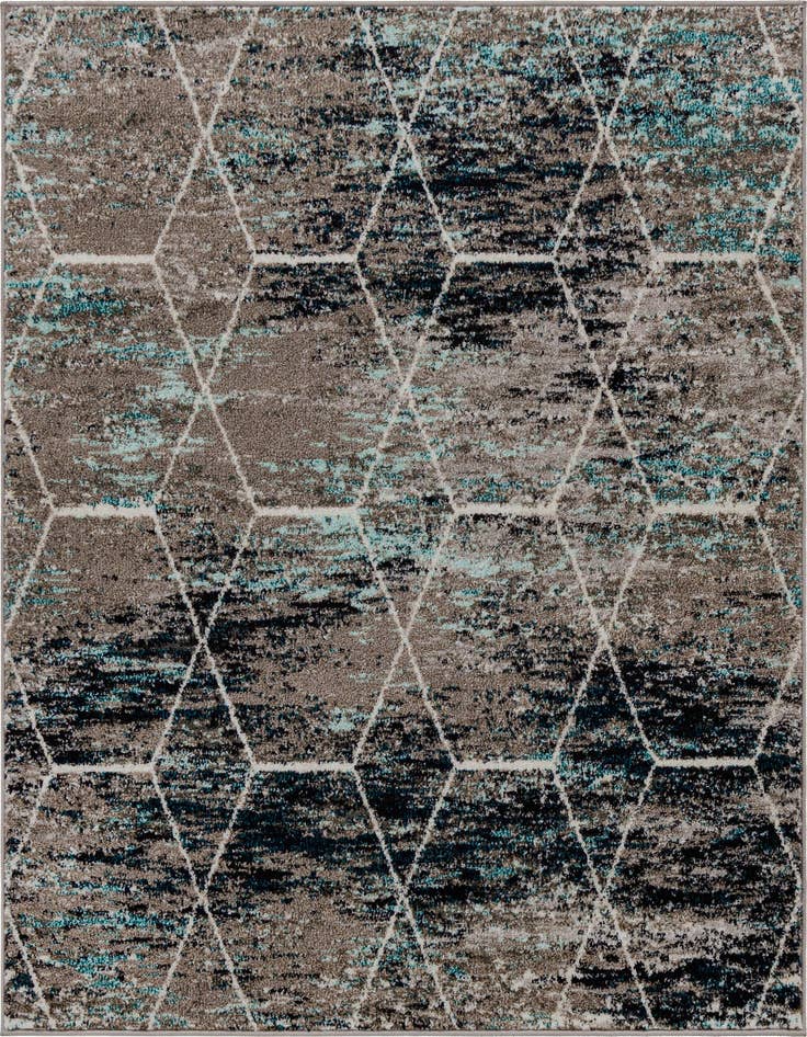 Detail image of 5' 3 x 5' 3 Lattice Frieze Square Rug