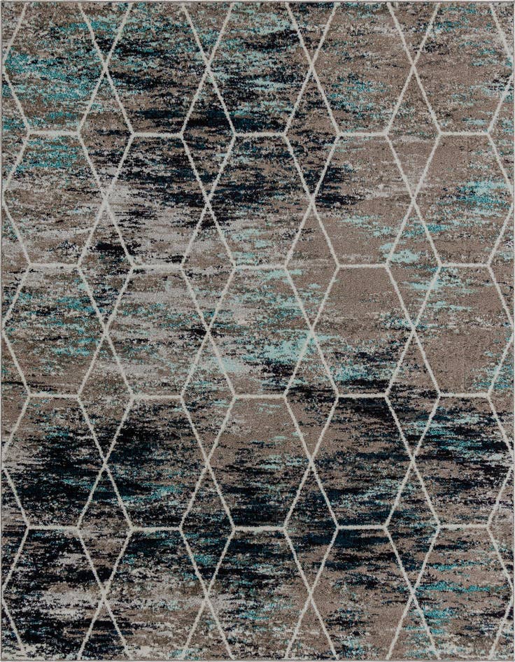 Detail image of 7' 10 x 7' 10 Trellis Frieze Square Rug