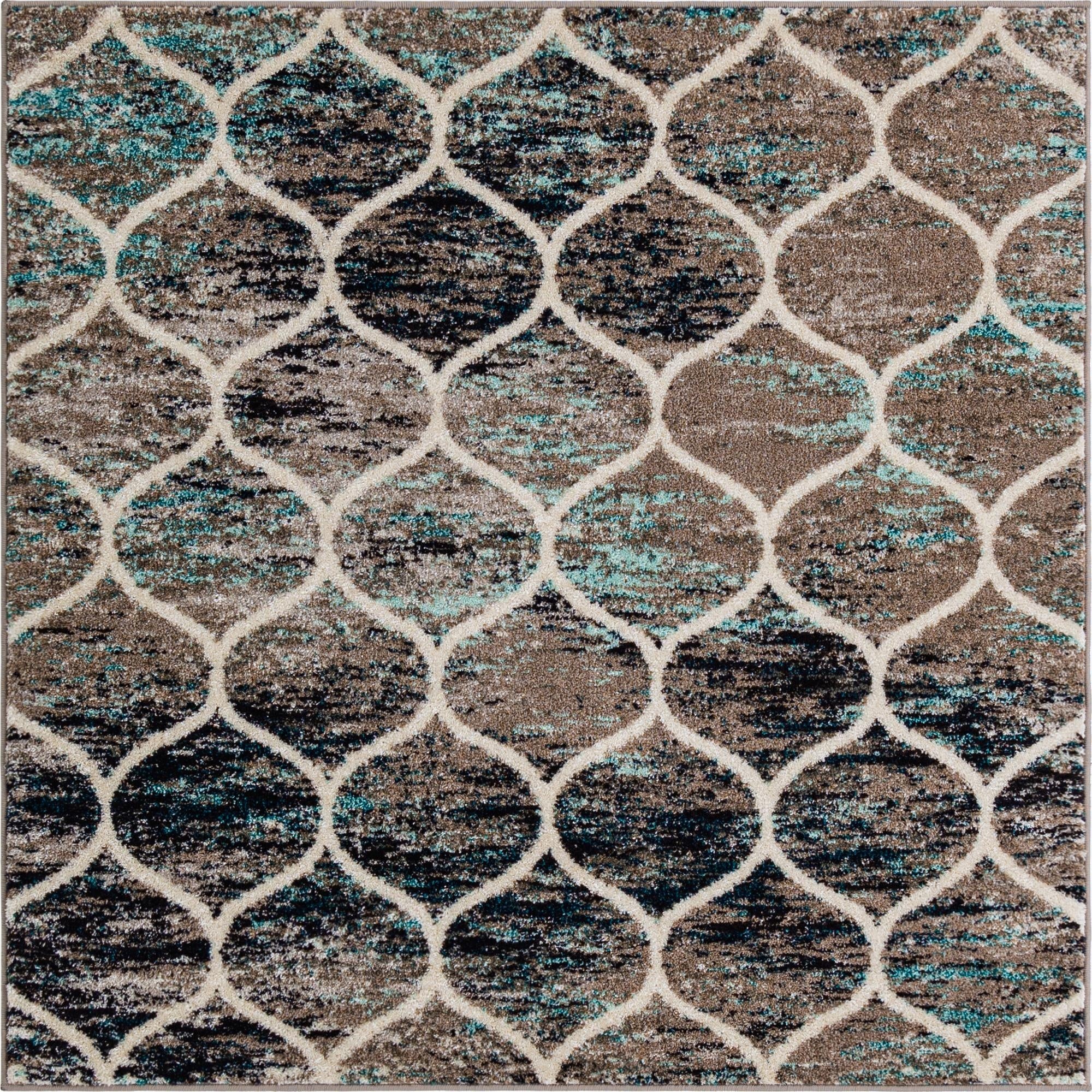 5' 3 x 5' 3 Trellis Frieze Square Rug