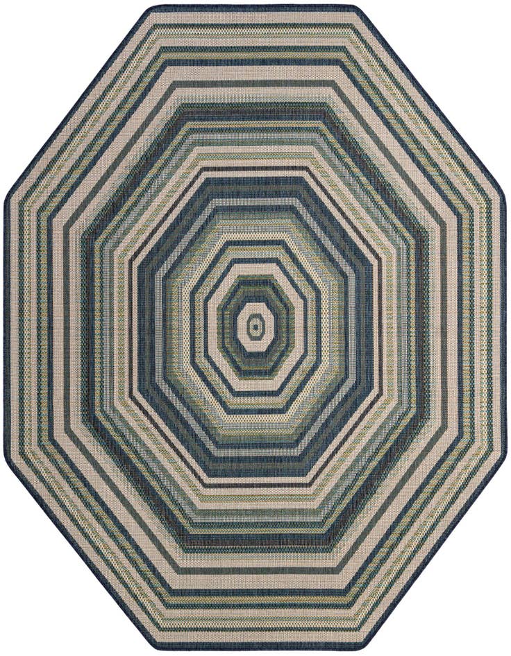 Detail image of 7' 10 x 7' 10 Easy-Clean Baja Indoor / Outdoor Octagon Rug