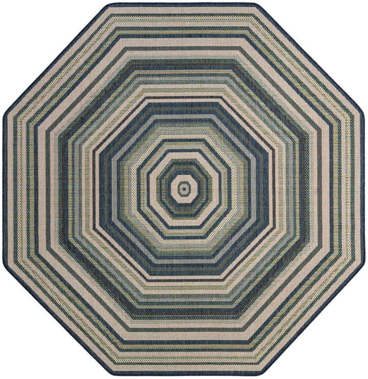 7' 10 x 7' 10 Easy-Clean Baja Indoor / Outdoor Octagon Rug