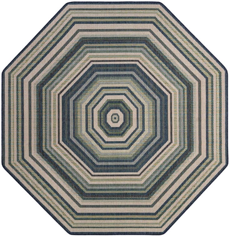Detail image of 7' 10 x 7' 10 Easy-Clean Baja Indoor / Outdoor Octagon Rug