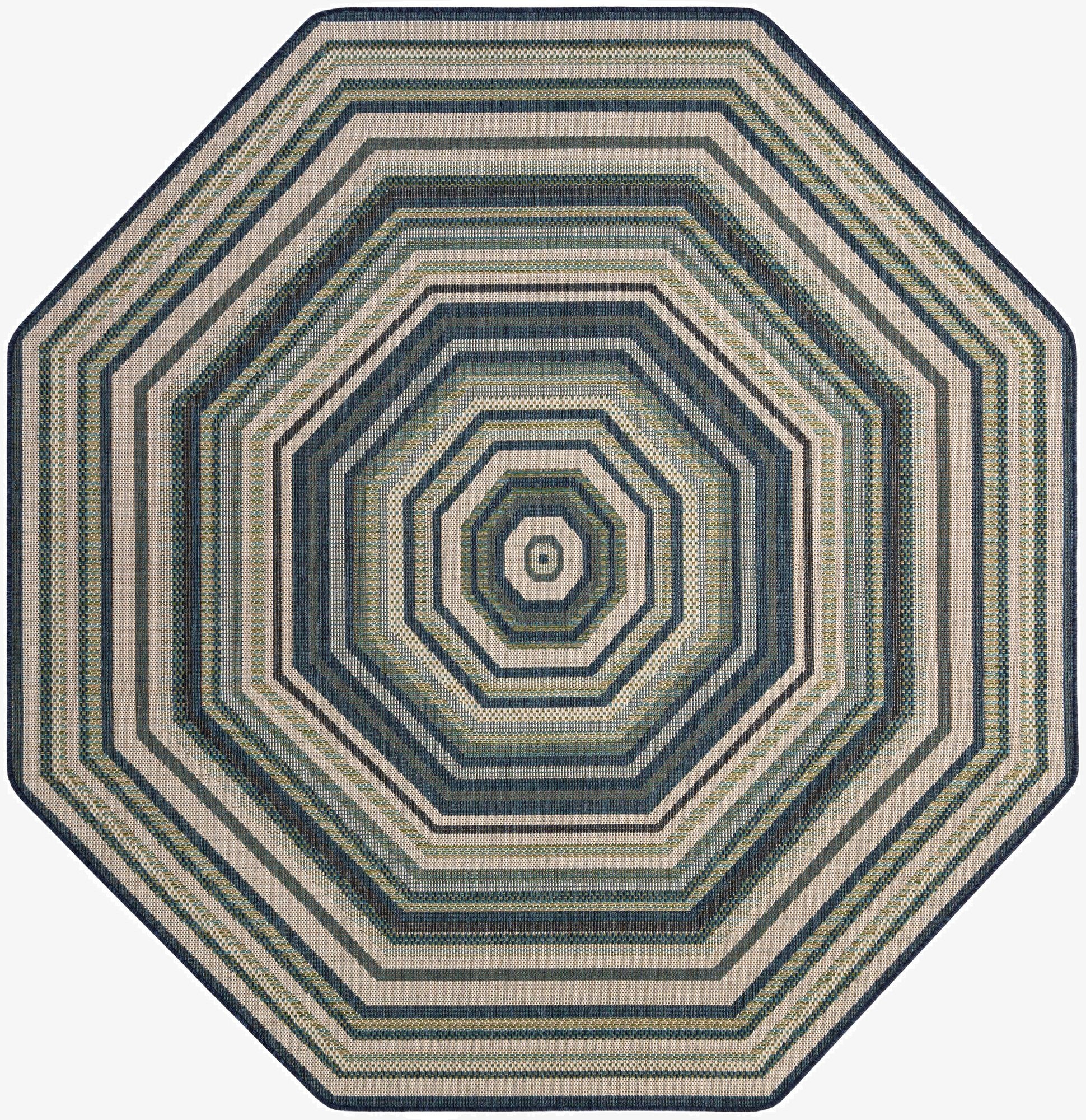 7' 10 x 7' 10  Washable Baja Indoor / Outdoor Octagon Rug