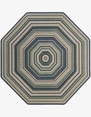 7' 10 x 7' 10 Easy-Clean Baja Indoor / Outdoor Octagon Rug