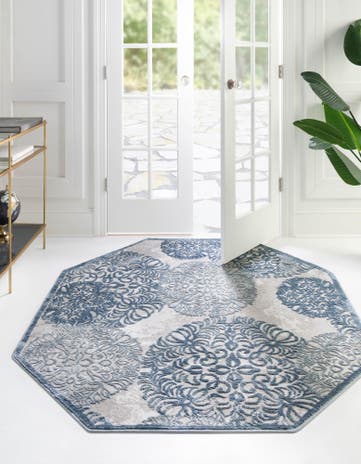 Blue Chesterfield Octagon Rug