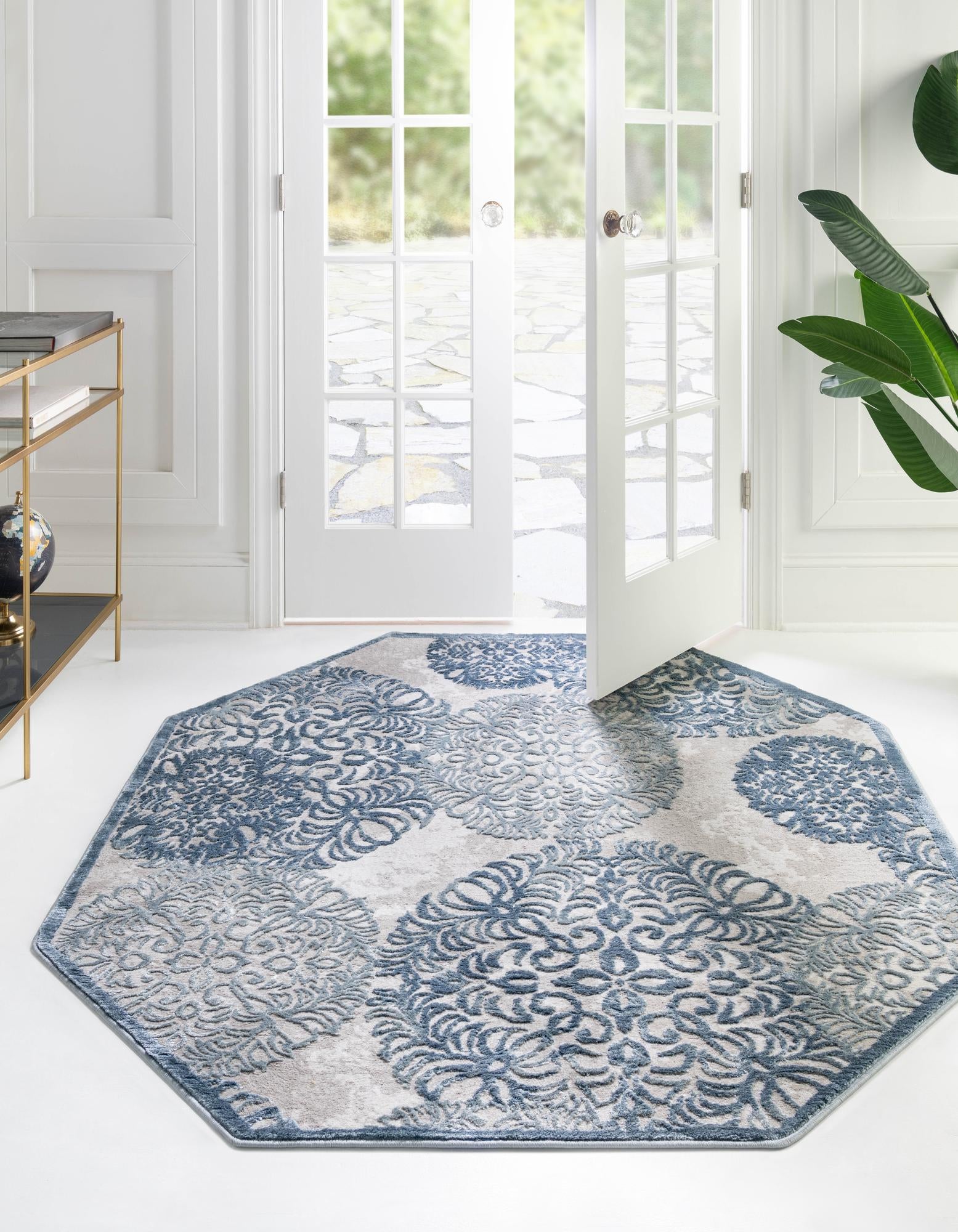 Blue Chesterfield Octagon Rug
