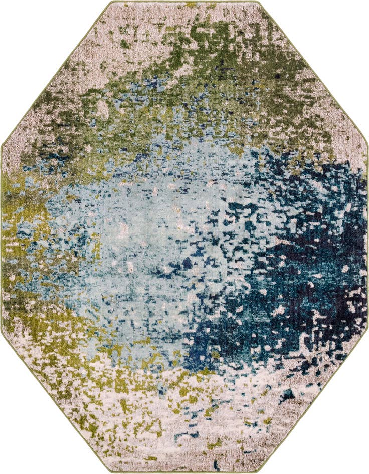 Detail image of 6' x 6' Washable Hyacinth Octagon Rug