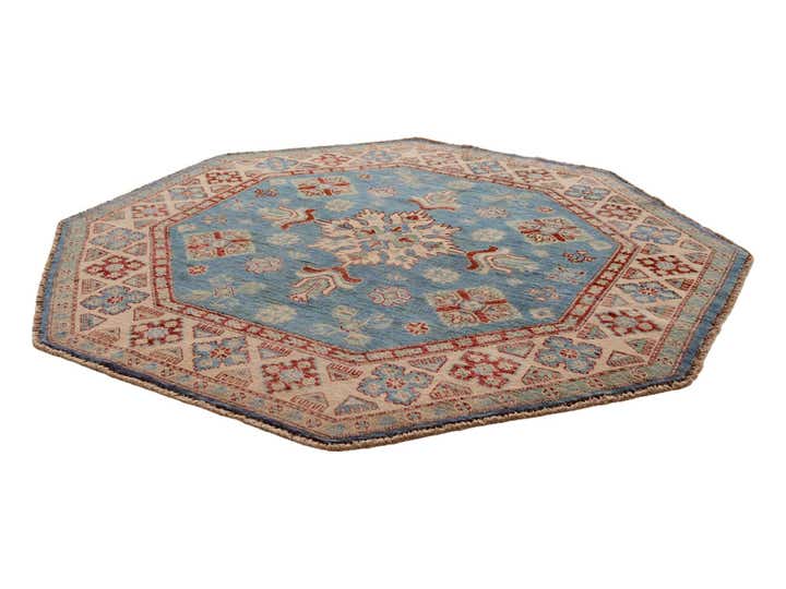 5' x 5' 2 Hand Knotted Kazak Octagon Rug