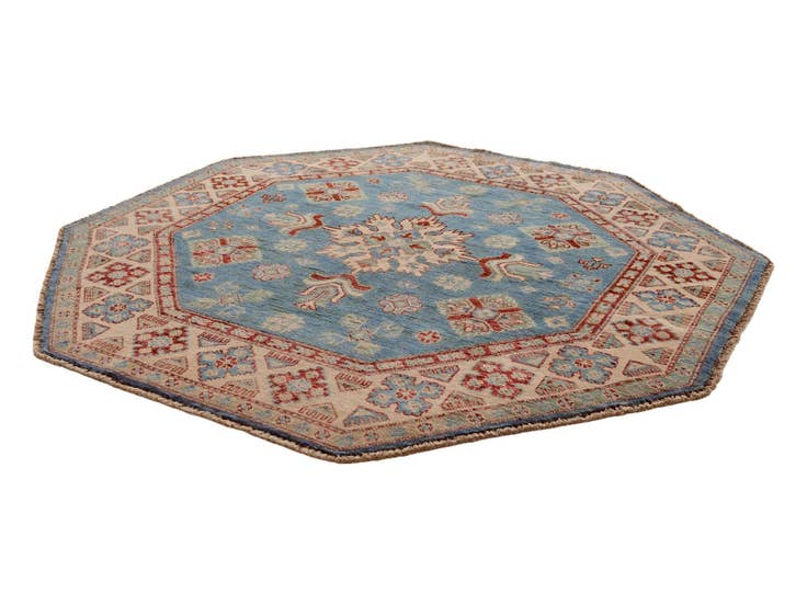 Detail image of 5' x 5' 2 Hand Knotted Kazak Octagon Rug