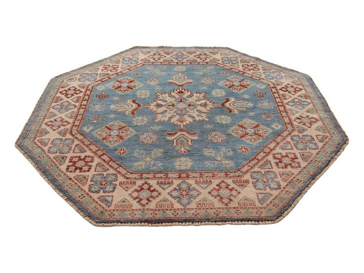 Detail image of 5' x 5' 2 Hand Knotted Kazak Octagon Rug