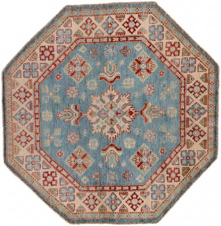 5' x 5' 2 Hand Knotted Kazak Octagon Rug