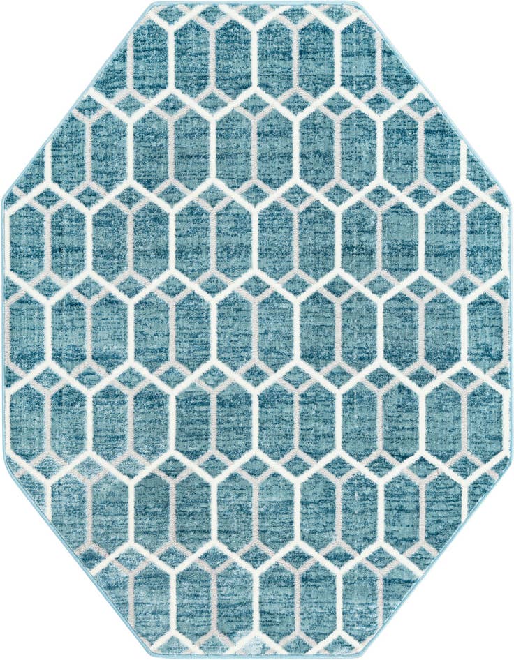 Detail image of 5' 3 x 5' 3 Lattice Trellis Octagon Rug