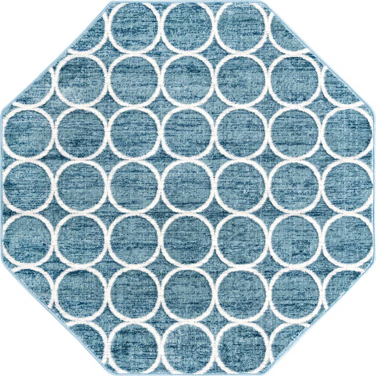 Detail image of 5' 3 x 5' 3 Lattice Trellis Octagon Rug
