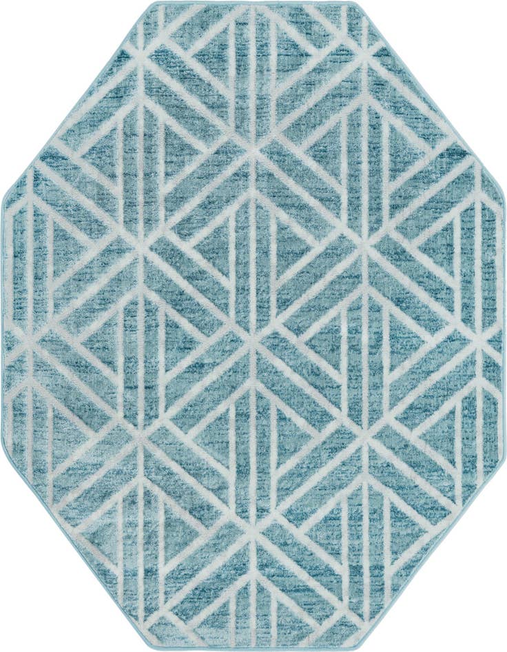 Detail image of 5' 3 x 5' 3 Lattice Trellis Octagon Rug