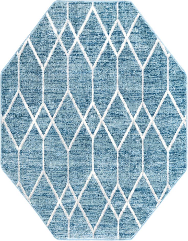 Detail image of 5' 3 x 5' 3 Lattice Trellis Octagon Rug