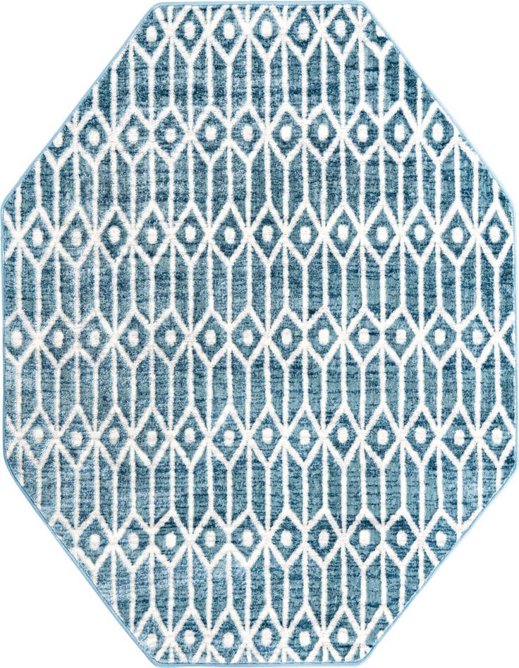 Detail image of 5' 3 x 5' 3 Lattice Trellis Octagon Rug