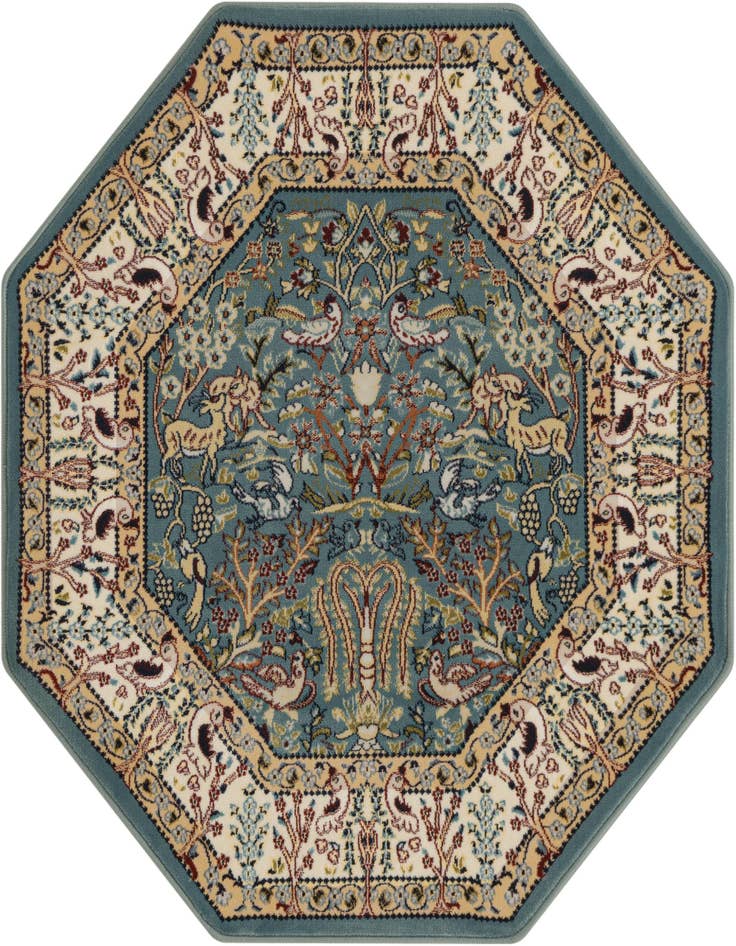 Detail image of 3' x 3' Nain Design Octagon Rug