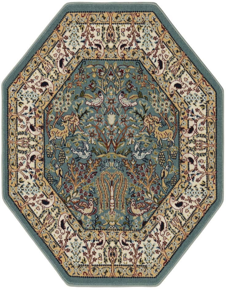 Detail image of 4' x 4' Nain Design Octagon Rug