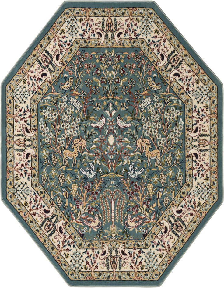 Detail image of 6' x 6' Nain Design Octagon Rug