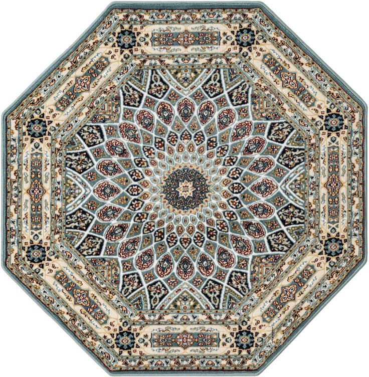 Detail image of 4' x 4' Nain Design Octagon Rug
