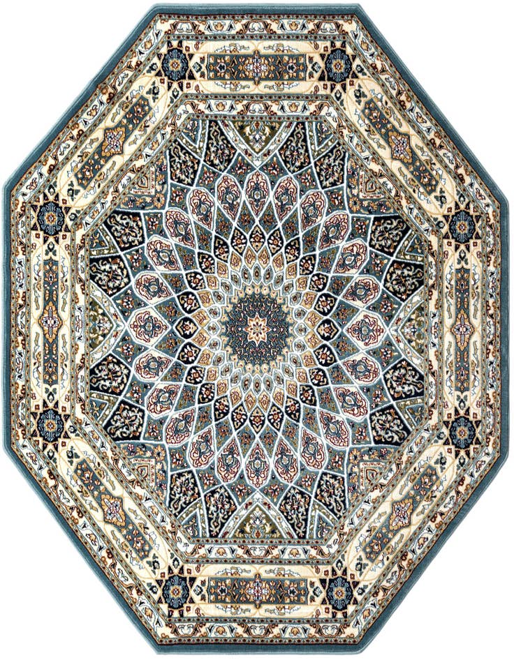 Detail image of 6' x 6' Nain Design Octagon Rug