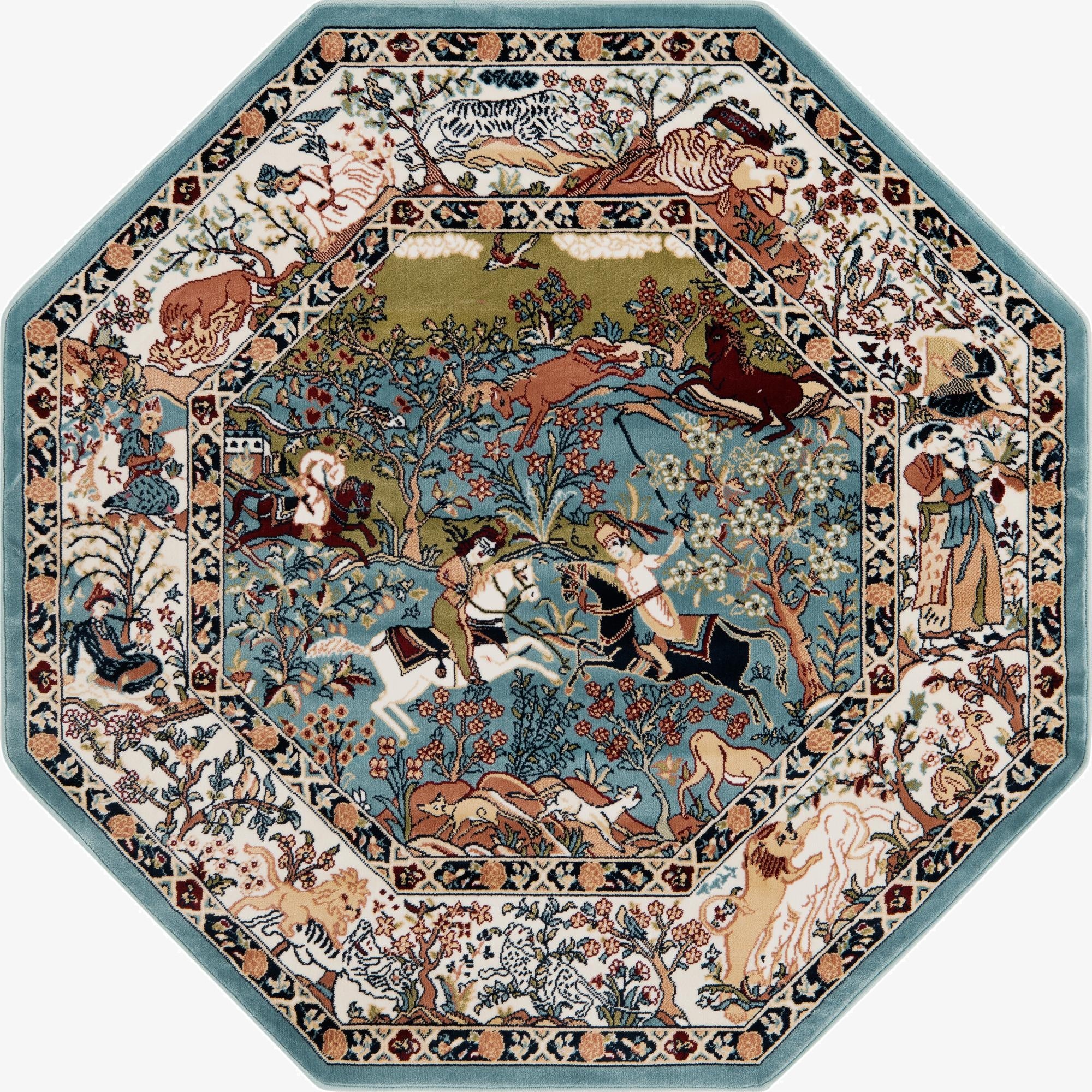 5' 3 x 5' 3 Nain Design Octagon Rug