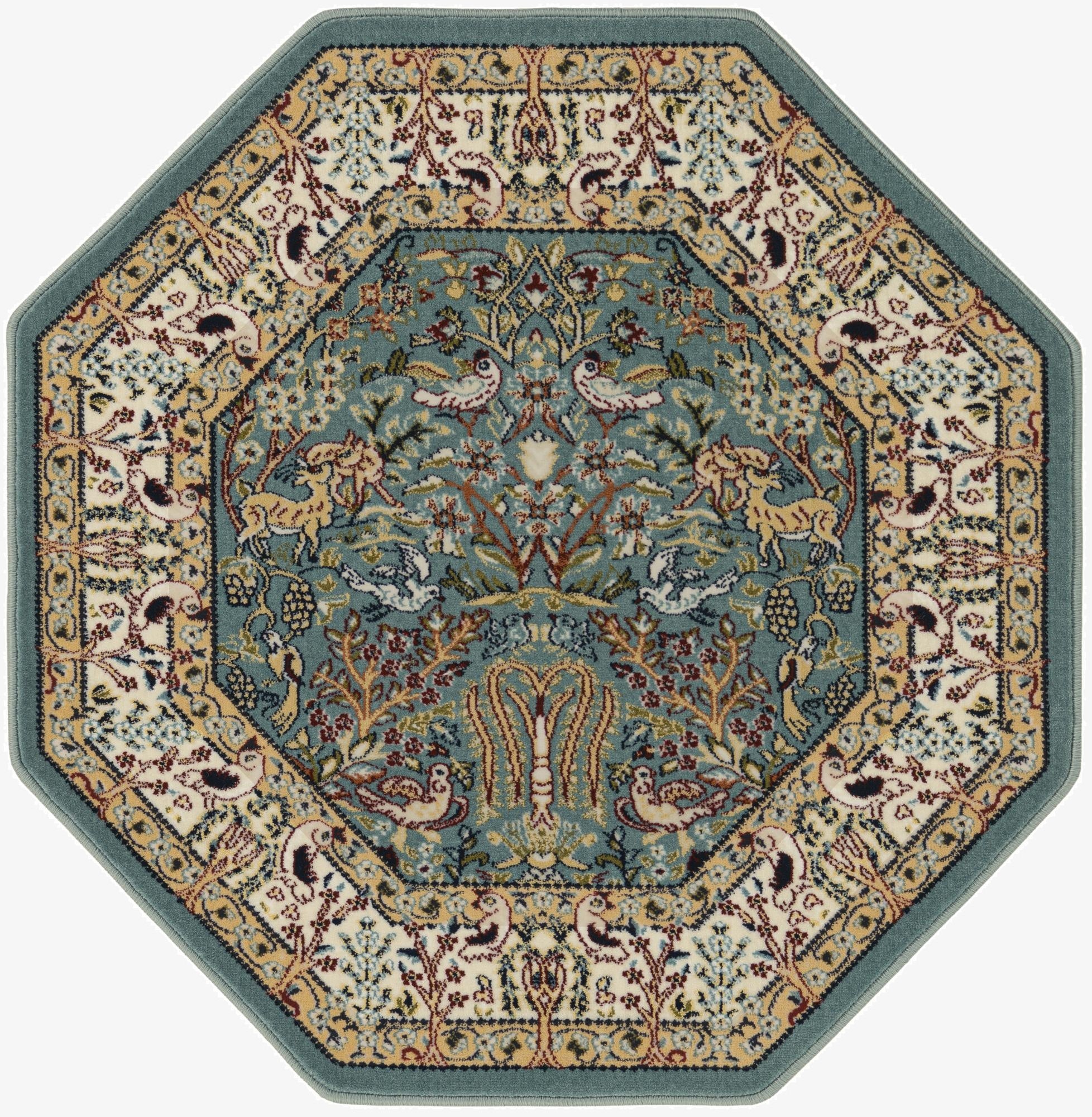 4' x 4' Nain Design Octagon Rug