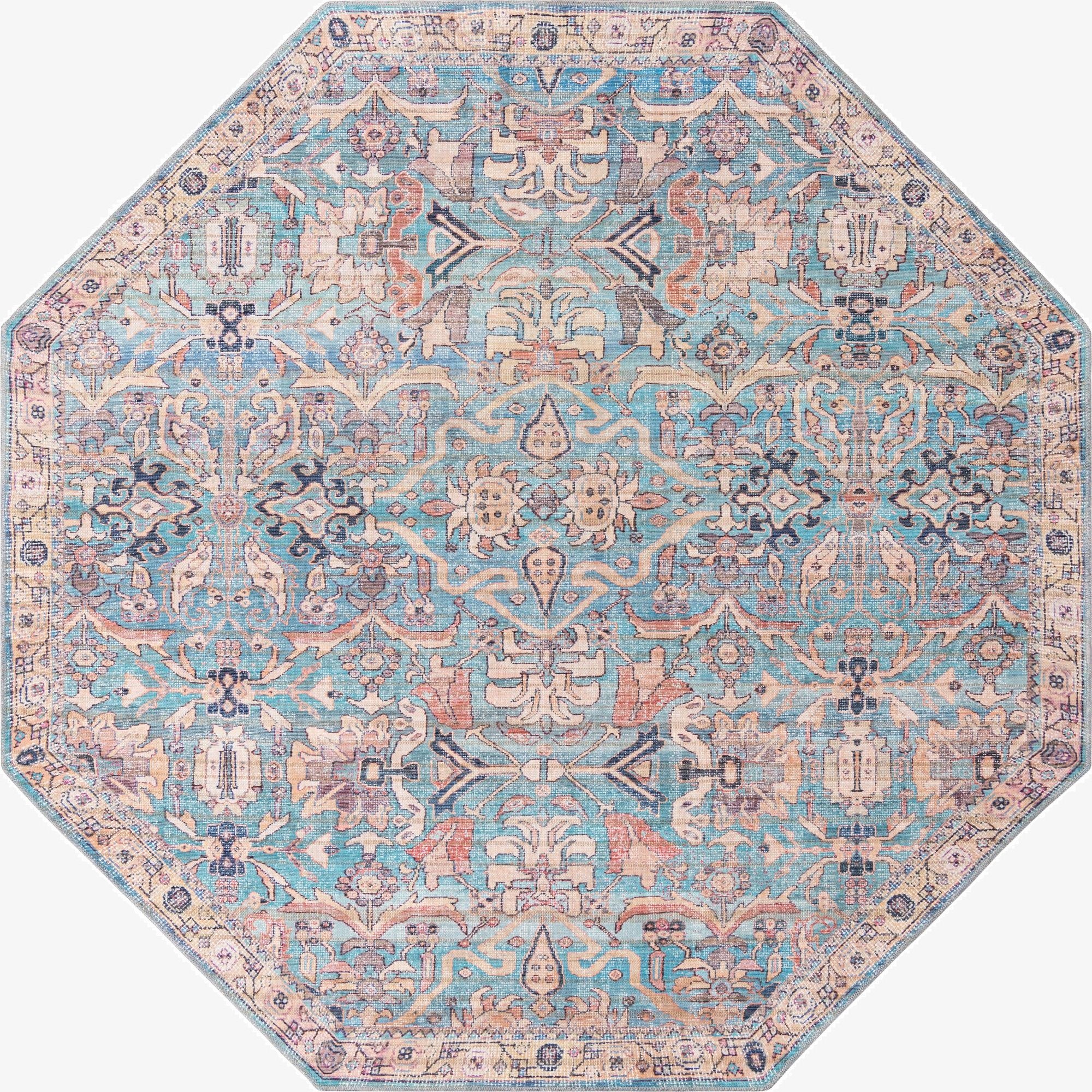 7' 10 x 7' 10  Washable Nostalgia Octagon Rug